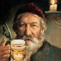 Home amb gerra de cervesa - 6F -41x33 cm 